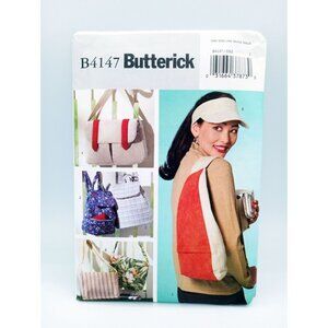 Butterick Pattern B4147 Visor and Utility Bags Uncut Sewing Crafting Totes Hats